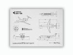 Embraer ERJ-135 Landscape Blueprint Poster