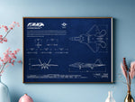 Lockheed Martin F/A-22 Raptor Landscape Blueprint Poster