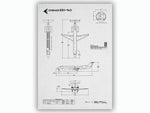 Embraer ERJ-140 Portrait Blueprint Poster