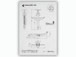 Embraer ERJ-145 Portrait Blueprint Poster