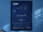 Lockheed Martin F/A-22 Raptor Portrait Blueprint Poster