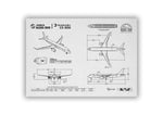 Airbus A220-300 Landscape Blueprint Poster by FlyKit showing detailed technical drawings and dimensions