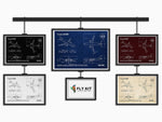 FlyKit Airbus A320 Landscape Blueprint Poster in multiple color variations with detailed aircraft schematics