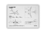 Airbus A310-300 Landscape Blueprint Poster by FlyKit showing detailed technical drawings of the aircraft from multiple angles