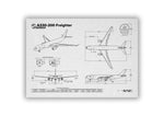 Airbus A330-200F Landscape Blueprint Poster by FlyKit showing detailed technical aircraft schematics
