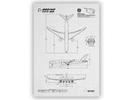 Boeing B777-8 Portrait Blueprint Poster by FlyKit showing detailed aircraft technical drawings