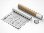 Airbus A220-100 Landscape Blueprint Poster by FlyKit with aircraft technical drawings and packaging tube