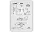 Airbus A220-100 Portrait Blueprint Poster by FlyKit showing detailed technical aircraft diagrams and measurements