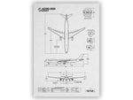 Airbus A330-300 Portrait Blueprint Poster by FlyKit showing detailed technical aircraft drawings