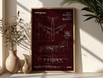 FlyKit Airbus A380-800 Portrait Blueprint Poster showing detailed aircraft design in white on dark background