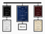 Boeing B707-320 Portrait Blueprint Poster collection by FlyKit in multiple colors and detailed schematic design