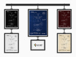 Boeing B737-100 Portrait Blueprint Poster collection by FlyKit in black blue white red and beige print material