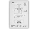 Boeing B737-200 Portrait Blueprint Poster showing detailed aircraft views and measurements by FlyKit