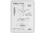 Airbus A220-300 Portrait Blueprint Poster by FlyKit showing detailed technical aircraft schematics