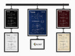 Bombardier CRJ-900 Portrait Blueprint Poster by FlyKit in multiple colors showing detailed aircraft design