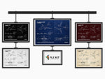 FlyKit Airbus A310F Landscape Blueprint Poster showcasing detailed aircraft technical drawings in multiple color variations