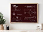 Embraer ERJ-145XR Landscape Blueprint Poster