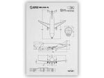 Airbus A330-700XL Beluga Portrait Blueprint Poster showing detailed technical aircraft drawings