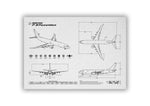 FlyKit Boeing P-8 Poseidon Landscape Blueprint poster showing detailed aircraft design and dimensions