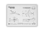 Bombardier CRJ-900 Landscape Blueprint Poster showing detailed aircraft technical drawings and specifications