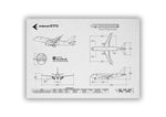 Embraer E170 Landscape Blueprint Poster showing detailed technical aircraft drawings by FlyKit