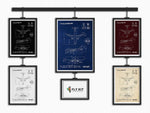 Airbus A319neo Portrait Blueprint Poster collection by FlyKit showing detailed aircraft design in multiple color options
