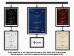 Boeing B737-600 Portrait Blueprint Poster by FlyKit showcasing detailed aircraft design in multiple color options