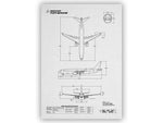 Boeing B737 MAX 8 Portrait Blueprint Poster by FlyKit showing detailed aircraft design and measurements