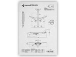 Embraer E190-E2 Portrait Blueprint Poster showing detailed technical aircraft design by FlyKit