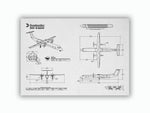 Bombardier DHC-8 Q400 Landscape Blueprint Poster showing detailed aircraft technical drawings and measurements