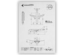 FlyKit Embraer E170 Portrait Blueprint Poster showing detailed aircraft technical drawings